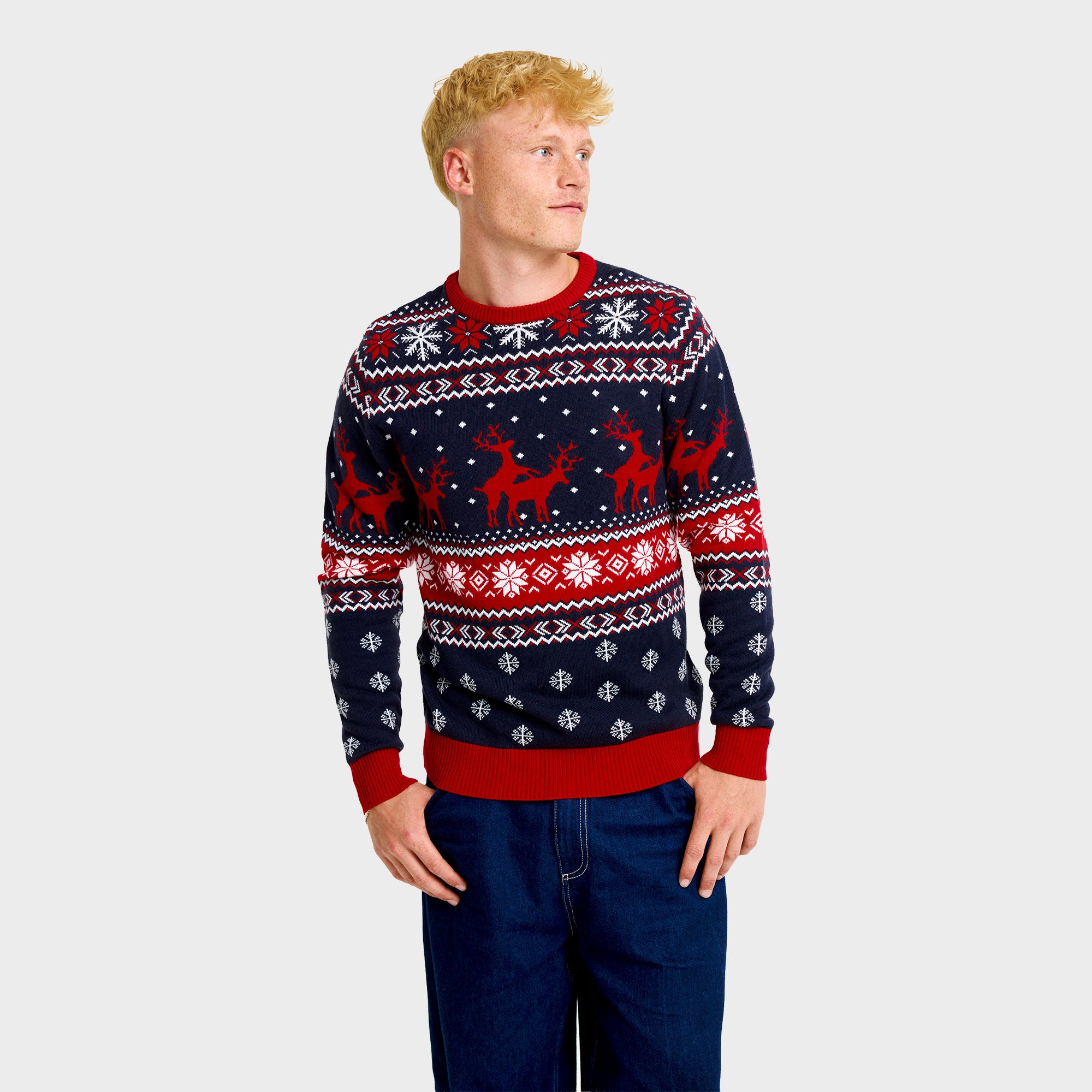 Det kække rensdyr julesweater - Herre